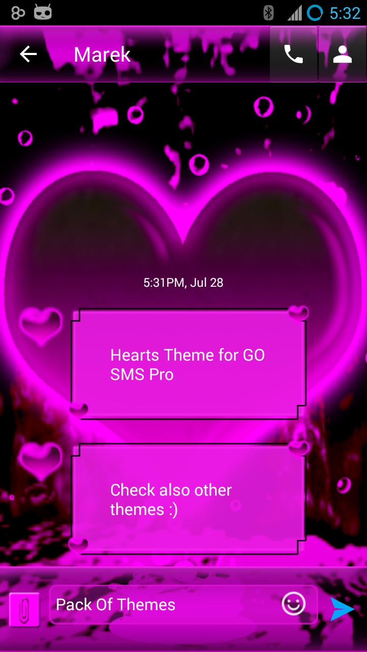 Hearts Theme for GO SMS Pro