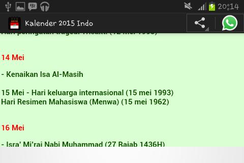 Kalender 2015 Indo