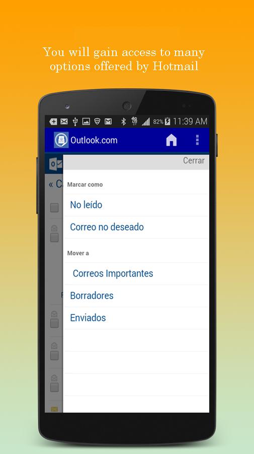 Connect to hotmail email app