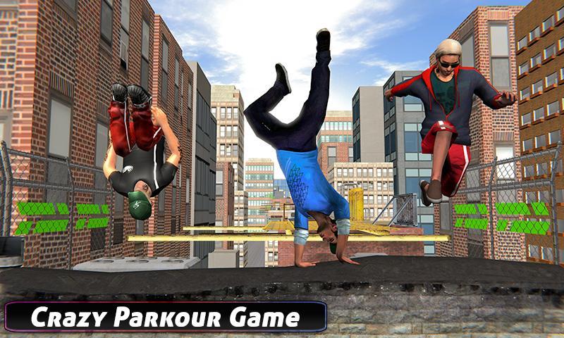City Rooftop Parkour Runner