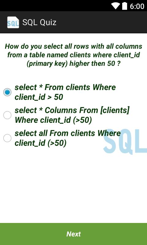 SQL Quiz