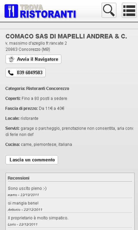 Trova Ristoranti