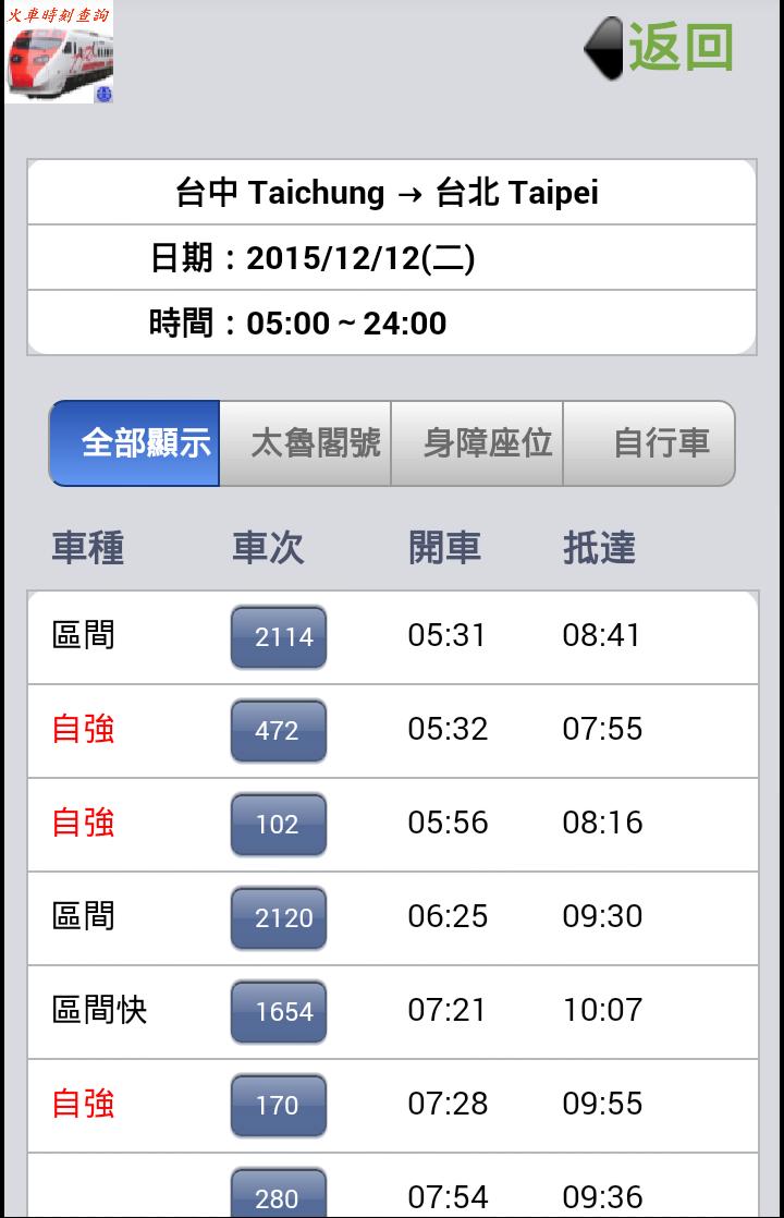 Train Time Query (Taiwan)
