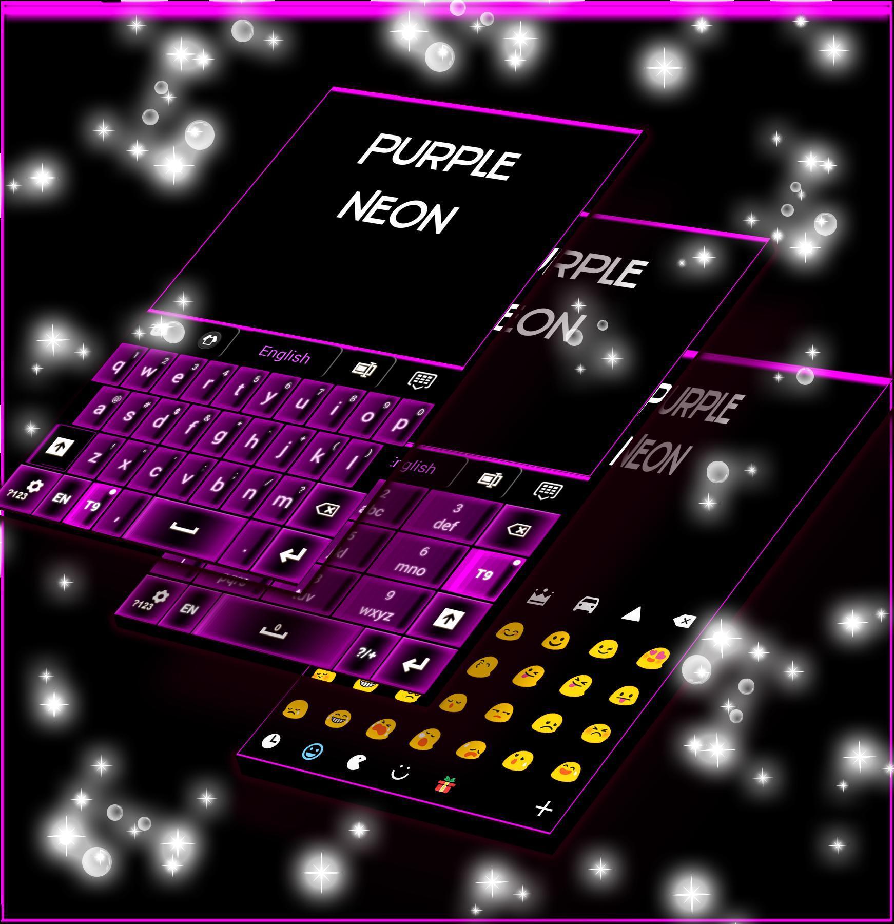 Purple Neon Keyboard Theme