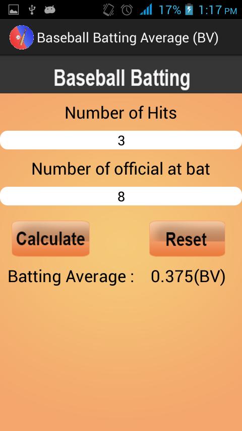 Baseball Batting Average