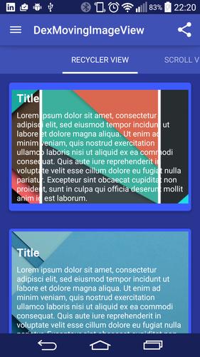 DexMovingImageView Library