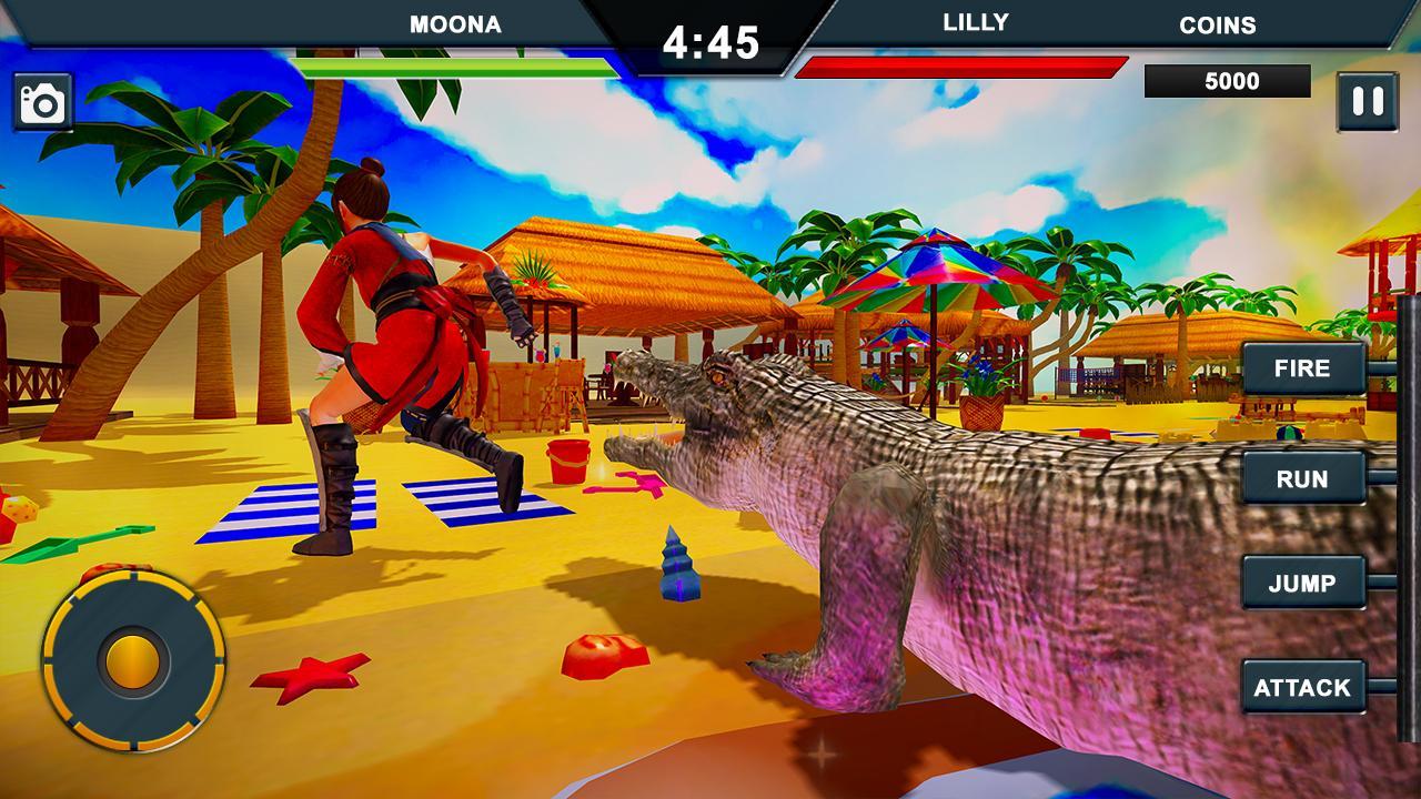 Crocodile Beach & City Attack Crocodile Simulator