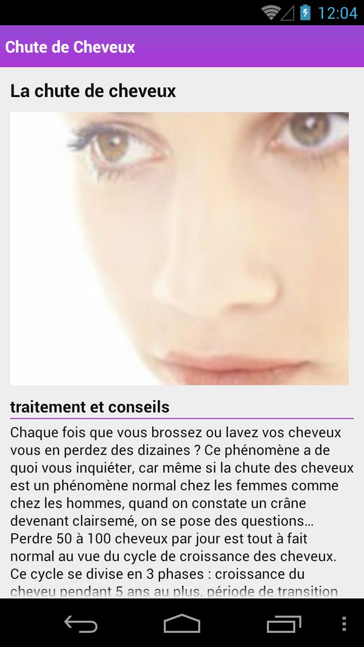 chute de cheveux traitement