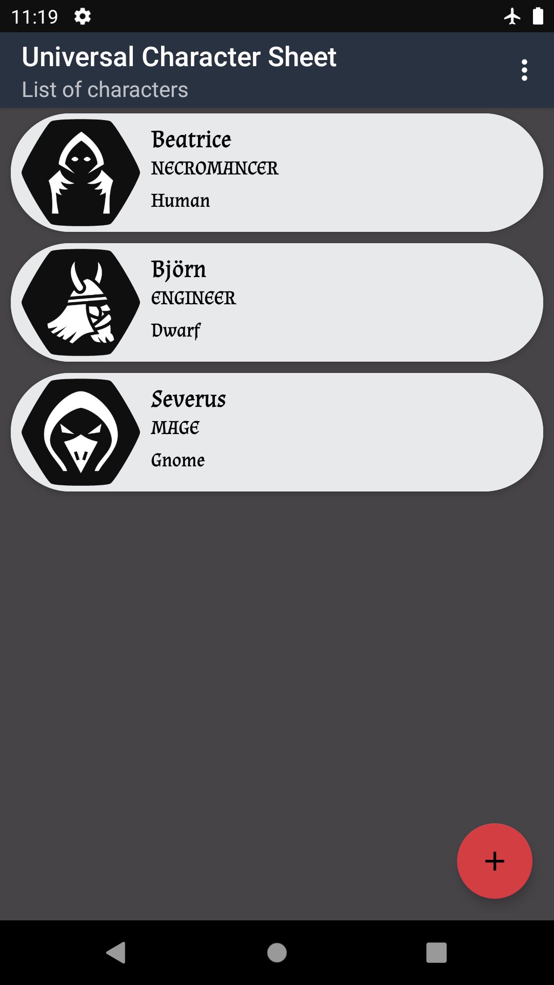 Universal Character Sheet