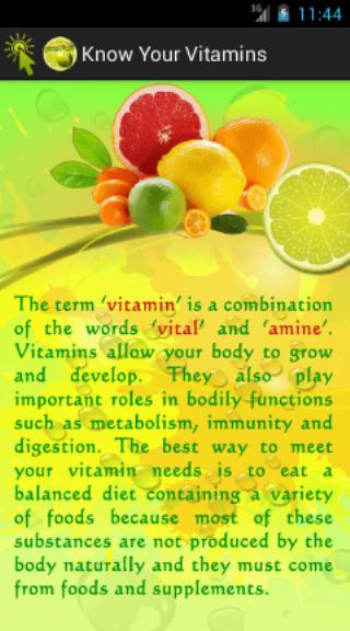 Know Your Vitamins