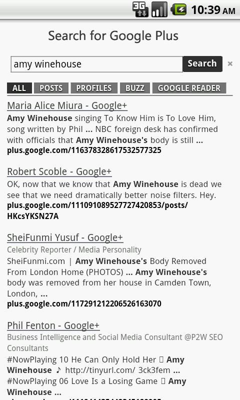 Search for Google Plus