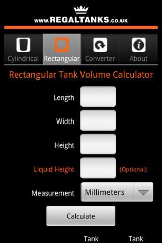 Tank Volume Calculator