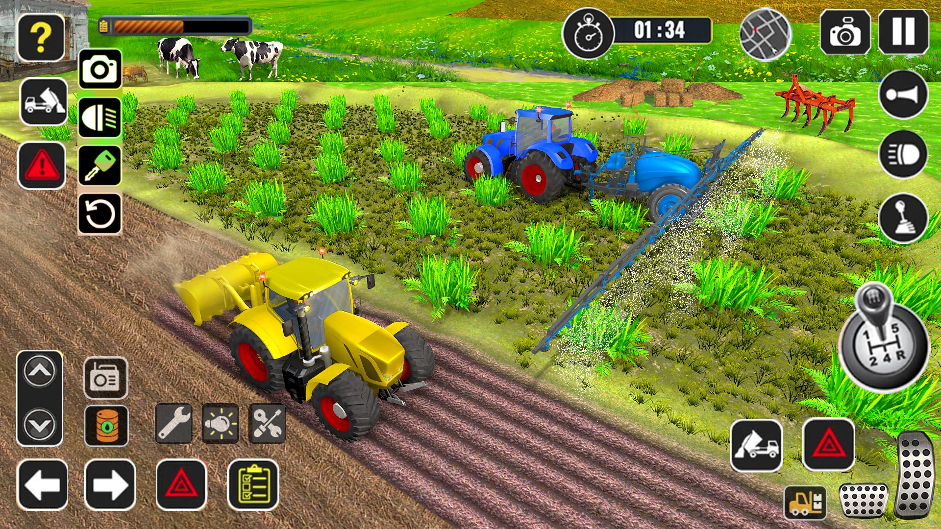 Tractor Farming Game Harvester