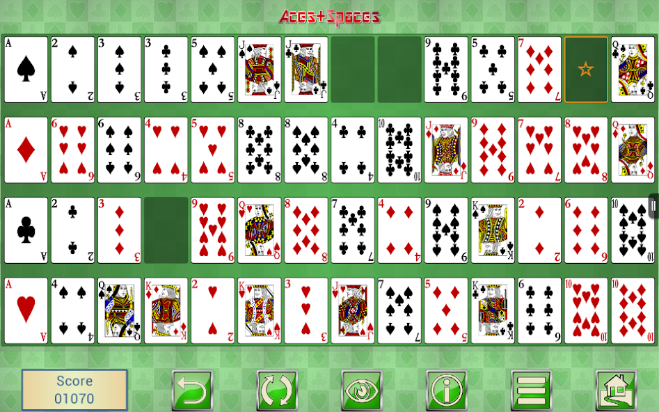 Aces + Spaces, card solitaire